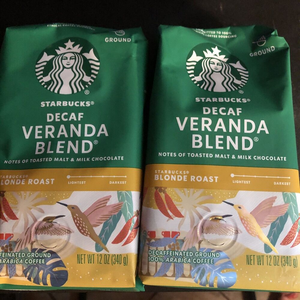2-Starbucks DECAF Veranda Blend Blonde Roast Ground Coffee 12oz BB 6/26